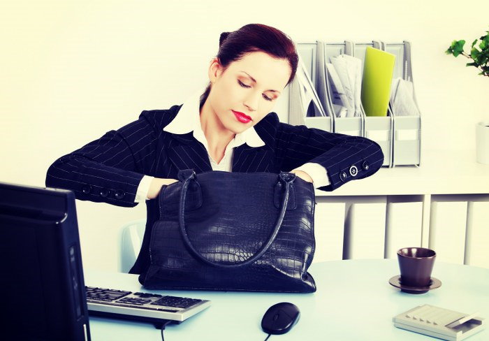 handbag on the desk