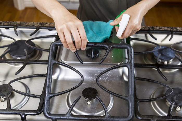 gas stove cleaning